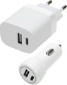 Speedlink - Wall Car Charger Set Usb-A Usb-C 15W White