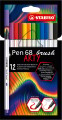 Stabilo - Pen 68 Brush Arty 12 Stk