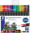 Staedtler - 18 Double-Ended Permanent Pens - Tusser Sæt