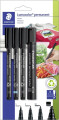 Staedtler - Lumocolor Permanent Marker Sæt - 4 Stk - Sort
