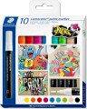 Staedtler - Lumocolor Paint Marker Akryl Tusser - 10 Farver