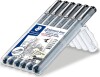 Staedtler - Pigment Liner Sæt - 0 05-0 8 Mm - Sort - 6 Stk