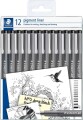 Staedtler - Pigmentliner - 0 5 Mm - Sort - 12 Stk