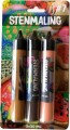 Stenmaling 3 X 30 Ml - Lys Brun-Brun-Laks