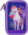 Stor - Unicorn Academy - Fyldt Dobbelt Penalhus - 195 X 125 X 5 Cm