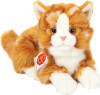 Teddy Hermann - Liggende Kat Rødstribet 20 Cm