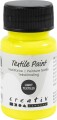 Tekstilmaling - Halvdækkende - Neon Gul - 50 Ml