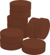 Temperablokke - H 19 Mm - Ø 57 Mm - Burnt Sienna - 10 Stk
