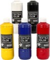 Tekstilmaling - Textile Color Basic - Primærfarver 5X500 Ml