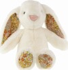 Kanin Bamse - Hvid Med Blomster - 30 Cm - Tinka