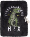 Tinka - Plys Dagbog Med Lås - T-Rex - 