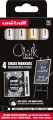 Uniball - Chalk Marker Pwe-5M Set Of 4 Markers - Gold Silver 2 X White