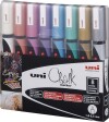 Uni - Chalk Markers - Tavle Tusser - Metallisk - 8 Farver