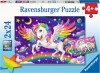 Ravensburger Puslespil - Enhjørning Og Pegasus - 2X24 Brikker