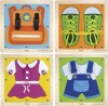 Viga - Aktivitetstavler - Læringslegetøj Tøj Sko Og Taske - 4 Tavler