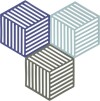 Zone Denmark - Hexagon Bordskånere - 3 Stk - Indigo Dis Oliven-Taupe