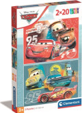 Disney Puslespil - Biler - Super Color - 2X20 Brikker - Clementoni