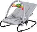 Babytrold - Vippestol - Skråstol Til Baby Med Legetøj - Grå