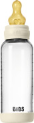 Bibs - Glass Baby Bottle Round Latex Medium Flow - Ivory - 240 Ml