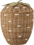 Bloomingville Mini - Pelino Fletkurv Med Låg Til Børn - Brun - Rattan