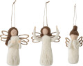 Bloomingville - Pavla Engel Julepynt - Hvid - Uld - 3 Stk
