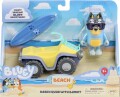 Bluey - Strandkøretøj Med Figur Og Surfbræt