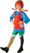 Pippi Langstrømpe Kostume Til Børn - Med Paryk - 100 Cm