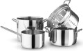 Eva Trio - Grydesæt I Rustfrit Stål - Inkl Pastaindsats - 4 Dele