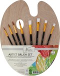 Penselsæt Og Træpalette - Nassau Fine Art - 9 Dele