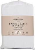Olsen Home - Bambus Satin Sengetøj - 140X200 Cm - Hvid