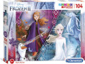 Frost 2 Puslespil - Disney - Glitter Effect - 104 Brikker - Clementoni
