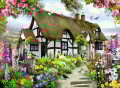 Ravensburger Puslespil - Stråtagshus Og Blomster - 500 Brikker