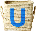 Rice - Fletkurv - Firkantet Kurv Med Bogstav - Raffia - U