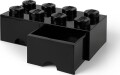 Room Copenhagen - Lego Brick 8 - Kasser Med Skuffe - Sort