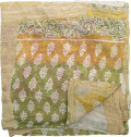 Bloomingville - Sari Quilt Tæppe - Gul - Genanvendt Bomuld - 150X130 Cm