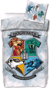 Harry Potter Sengetøj - Voksen - 140X200 Cm - Blå Hvid