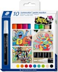 Staedtler - Lumocolor Paint Marker Akryl Tusser - 10 Farver