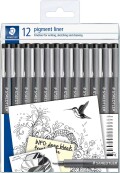 Staedtler - Pigmentliner - 0 5 Mm - Sort - 12 Stk