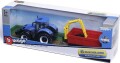 Bburago - New Holland Traktor Med Anhænger - Die-Cast Metal - 10 Cm