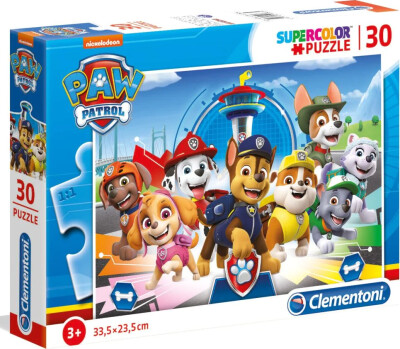 Køb Paw Patrol Puslespil - Super Color - Clementoni - 30 Brikker - Gucca.dk