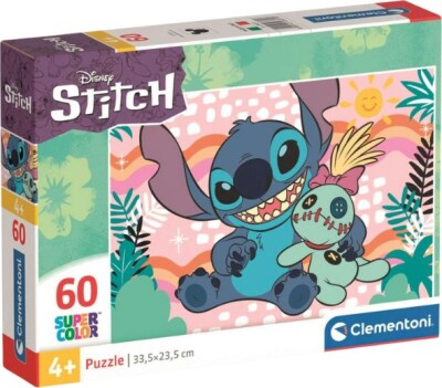 Køb Clementoni Puslespil - Disney Stitch - Super Color - 60 Brikker ...