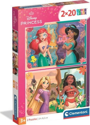 Køb Disney Princess Puslespil - Color - 2X20 Brikker - Clementoni ...