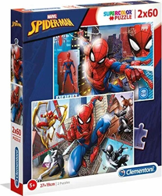 Køb Spider-Man Puslespil - Marvel - Color - Clementoni - 2X60 Brikker ...