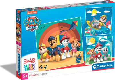 Køb Paw Patrol Puslespil - Super Color - Clementoni - 3X48 Brikker ...