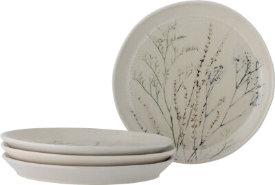 Bloomingville - Bea Tallerken - Natur - Stentøj - Ø 27 5 Cm - 4 Stk
