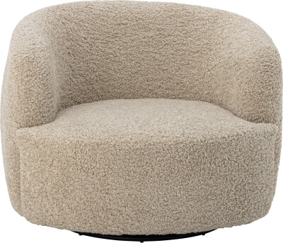 Bloomingville - Bocca Loungestol Med Drejefod - Natur - Polyester