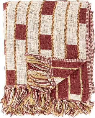 Bloomingville Plaid - Cang - Rød - Bomuld - 160X130 Cm