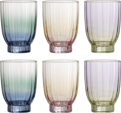 Bloomingville - Nicoline Drikkeglas - Multifarvet - 6 Stk
