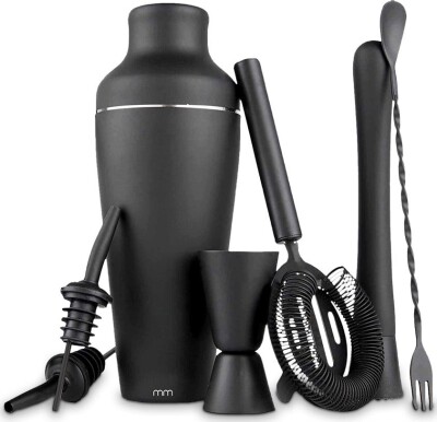 Cocktail Shaker Sæt – Sort – Mikamax