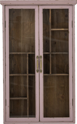 Creative Collection - Hazem Vitrineskab - Rosa - Fyrretræ - 50X80X14 Cm